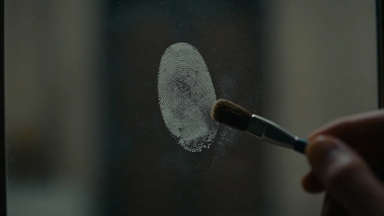 警方在樓梯間那個被丟掉的畫框玻璃上，採到了一枚拇指指紋。